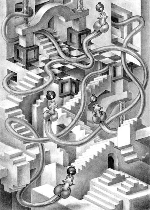 Dibujo titulada "Arquitectura-12" por Jose Gabaldon, Obra de arte original, Grafito