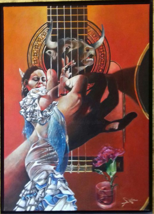 제목이 "guitarra moruna"인 미술작품 José Garcia (GARBEL)로, 원작, 아크릴