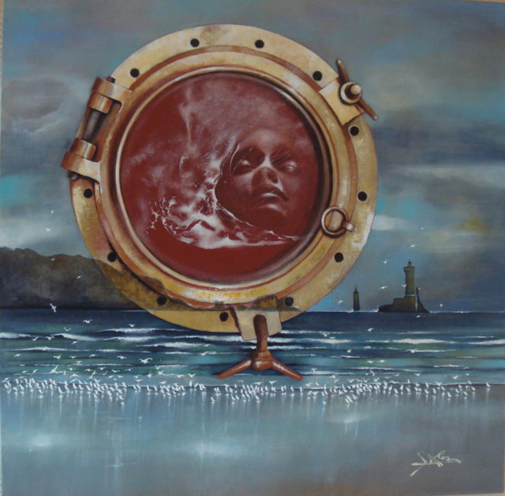 Painting titled "LA BAIE DES TREPASS…" by José Garcia (GARBEL), Original Artwork, Acrylic
