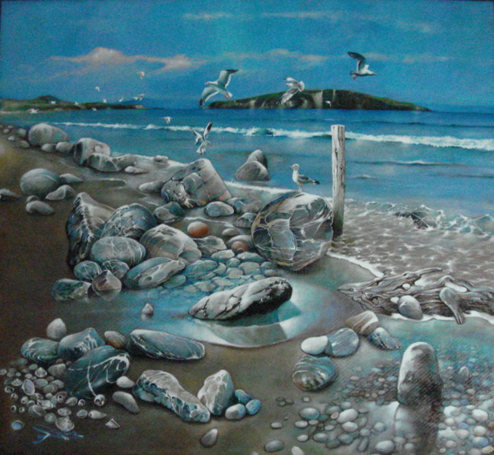 Painting titled "L'EDEN BRETON" by José Garcia (GARBEL), Original Artwork, Acrylic