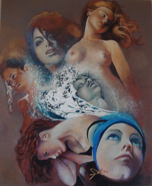 Peinture intitulée "FEMMES" par José Garcia (GARBEL), Œuvre d'art originale, Acrylique