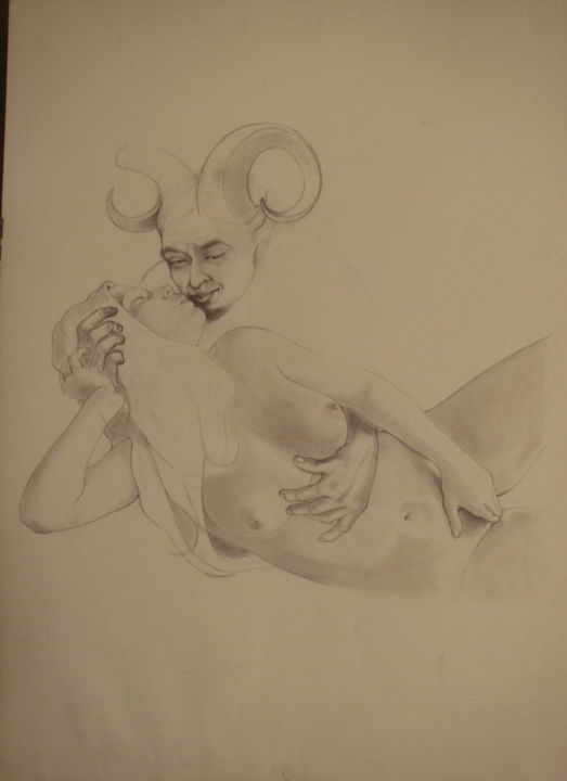 Drawing titled "BRULANT" by José Garcia (GARBEL), Original Artwork, Silverpoint