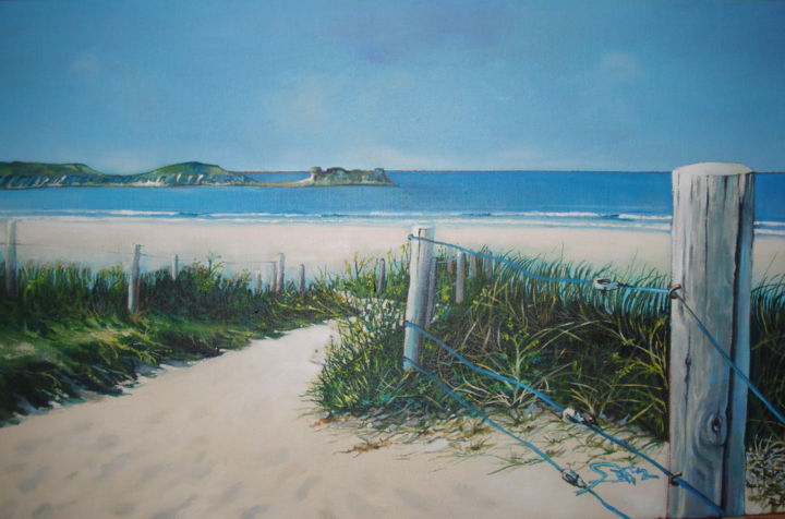 Peinture intitulée "Cote bretonne" par José Garcia (GARBEL), Œuvre d'art originale, Acrylique