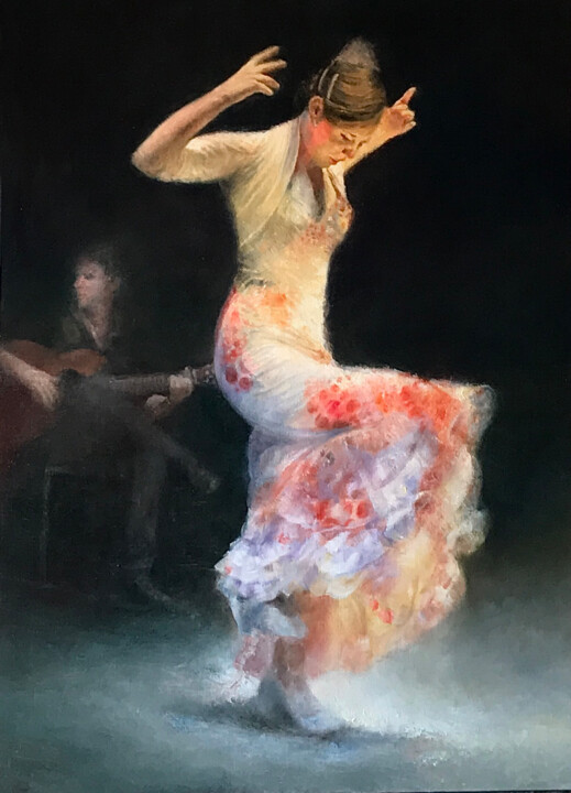 Pintura titulada "bailaora flamenca" por Jose Gil, Obra de arte original, Oleo Montado en artwork_cat.