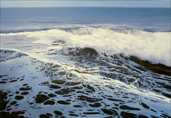 Pintura titulada "En la ola" por Jose Higuera, Obra de arte original, Oleo