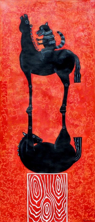 Pintura titulada "Acróbatas" por José Luis Montes, Obra de arte original, Acrílico