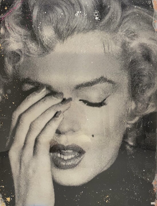 Pintura intitulada "Marilyn Monroe Cryi…" por José Salcedo, Obras de arte originais, Trabalho Digital 2D