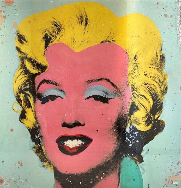 Malarstwo zatytułowany „Marilyn Monroe, Pop…” autorstwa José Salcedo, Oryginalna praca, Akryl Zamontowany na Aluminium