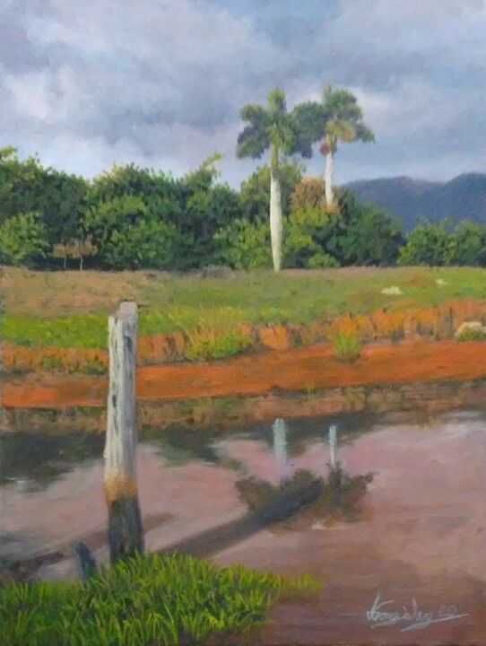 Pintura titulada "Laguna" por José Manuel Gonzàlez, Obra de arte original, Oleo