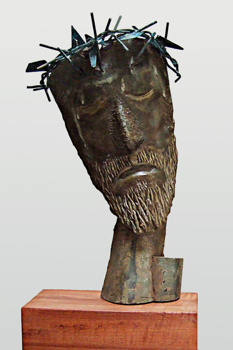 Escultura intitulada "Cabeça de Cristo" por José Manuel Lopes Cardoso, Obras de arte originais