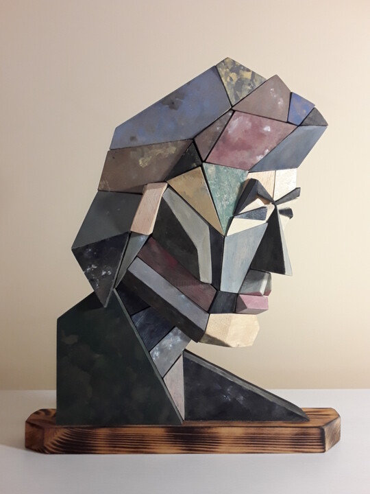 Escultura titulada "EL PENSADOR" por José Manuel Solares, Obra de arte original, Madera