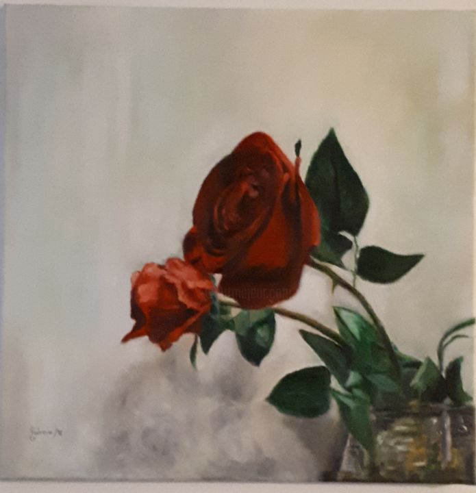 Peinture intitulée "Rosas" par Pedrero, Œuvre d'art originale