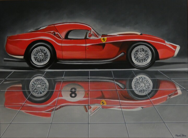 Malerei mit dem Titel "250 TESTA ROSSA" von Jose Ramon Muro Pereg (JRMuro), Original-Kunstwerk, Öl Auf Keilrahmen aus Holz m…