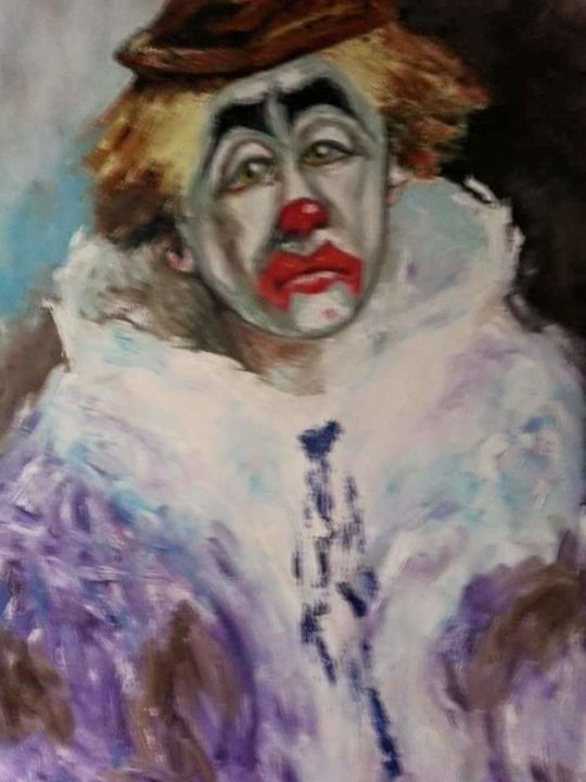 Peinture intitulée "Clown" par Jose-Nath Riera, Œuvre d'art originale, Huile