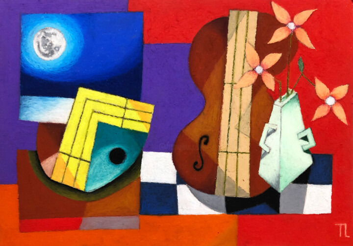 Drawing titled "Mesa de Músico (pas…" by José Roberto Teixeira Leite Junior, Original Artwork, Pastel