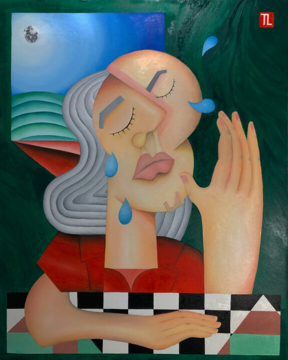 Peinture intitulée "Pranto (óleo)" par José Roberto Teixeira Leite Junior, Œuvre d'art originale, Huile Monté sur Châssis en…