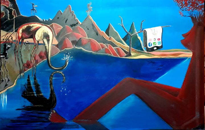 Картина под названием "Origine de l'univers" - Jose Sousa, Подлинное произведение искусства, Акрил