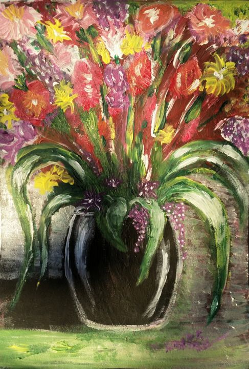Malerei mit dem Titel "Bouquet" von Jose Sousa, Original-Kunstwerk, Acryl