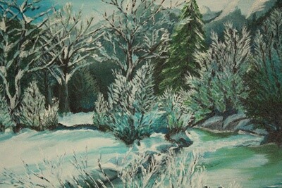 Painting titled "hivernal" by José Van Houteghem, Original Artwork