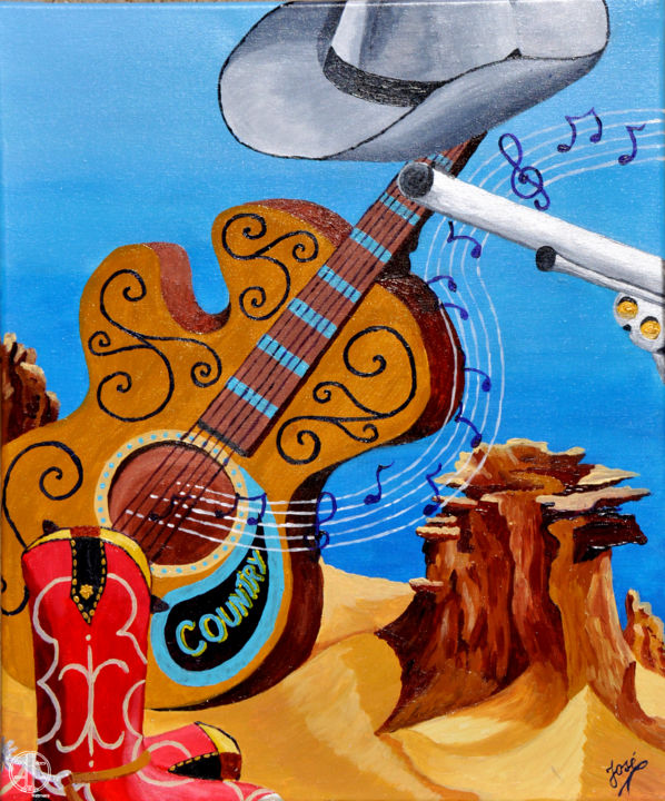 Painting titled "Country song" by José Van Houteghem, Original Artwork, Acrylic