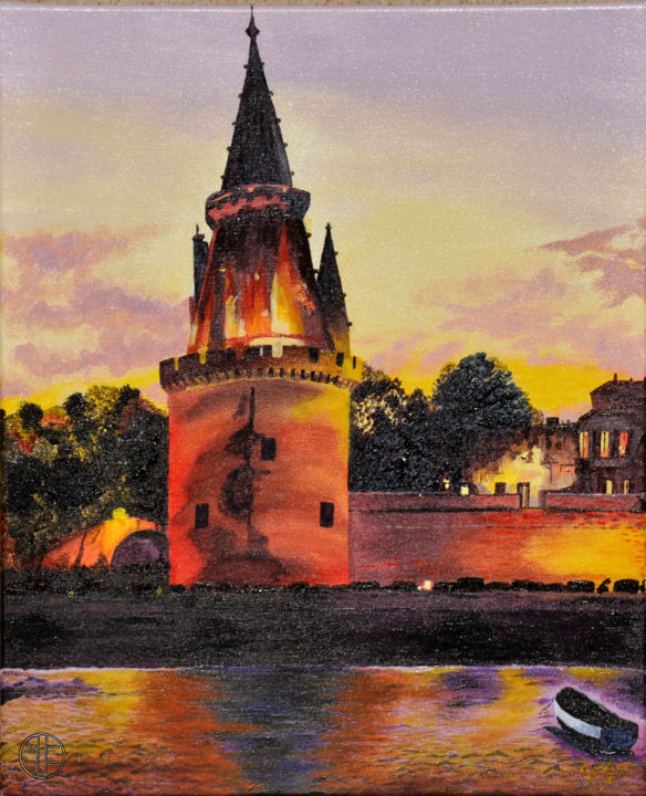 Peinture intitulée "Tour de la lanterne…" par José Van Houteghem, Œuvre d'art originale, Acrylique