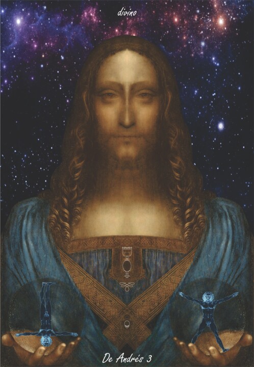 Arte digitale intitolato "Salvator Mundi Divi…" da Jose De Andrés, Opera d'arte originale, Lavoro digitale 2D