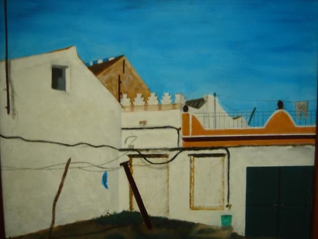 Painting titled "El corral viejo" by José Cardano, Original Artwork