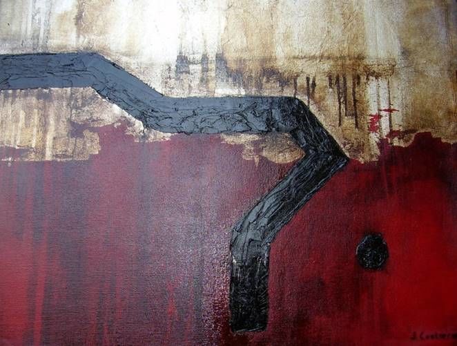 Pintura titulada "Línea Quebrada, por…" por José Contreras, Obra de arte original, Oleo