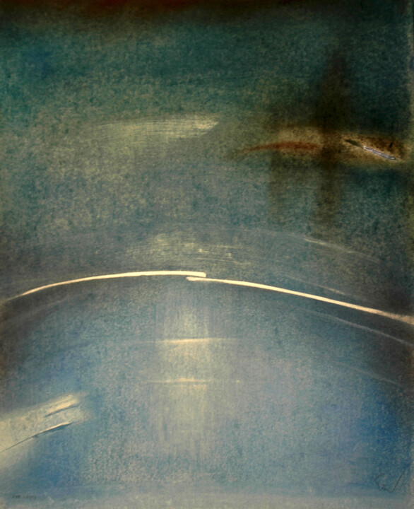 Dessin intitulée "Woda n°61 Draznie" par Josef Ciesla, Œuvre d'art originale, Pastel Monté sur Autre panneau rigide