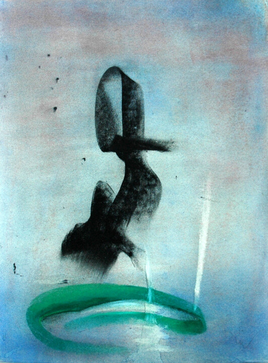 Dessin intitulée "Woda czarna n°33 Po…" par Josef Ciesla, Œuvre d'art originale, Pastel Monté sur Autre panneau rigide