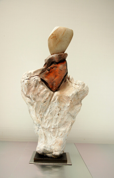 Sculpture intitulée "Moraine Sans regard" par Josef Ciesla, Œuvre d'art originale, Terre cuite