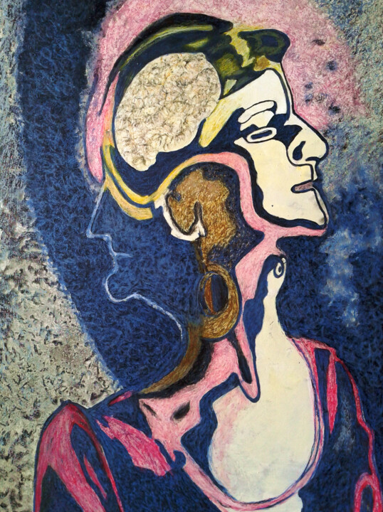 Peinture intitulée "feminin" par Josef Leitner, Œuvre d'art originale, Acrylique