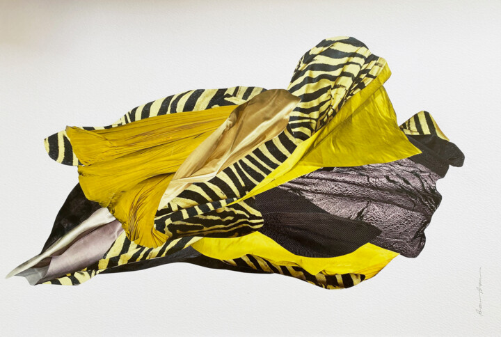 Collagen mit dem Titel "TIGRIS" von Josefina Baumann Aubone, Original-Kunstwerk, Collagen Auf Karton montiert