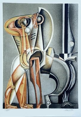 Dibujo titulada "Cheval et son Maîtr…" por José Herrera, Obra de arte original,