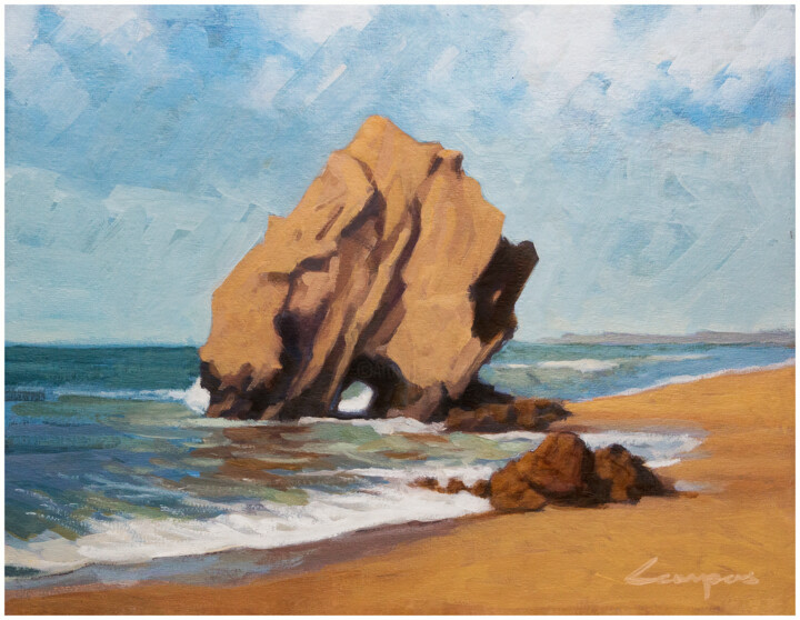 Peinture intitulée ""La Roca"" par Jose Luis Santamaria Campos, Œuvre d'art originale, Huile