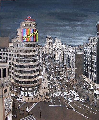 Pintura titulada "De Madrid al cielo" por Madrid Sanz José María, Obra de arte original, Oleo
