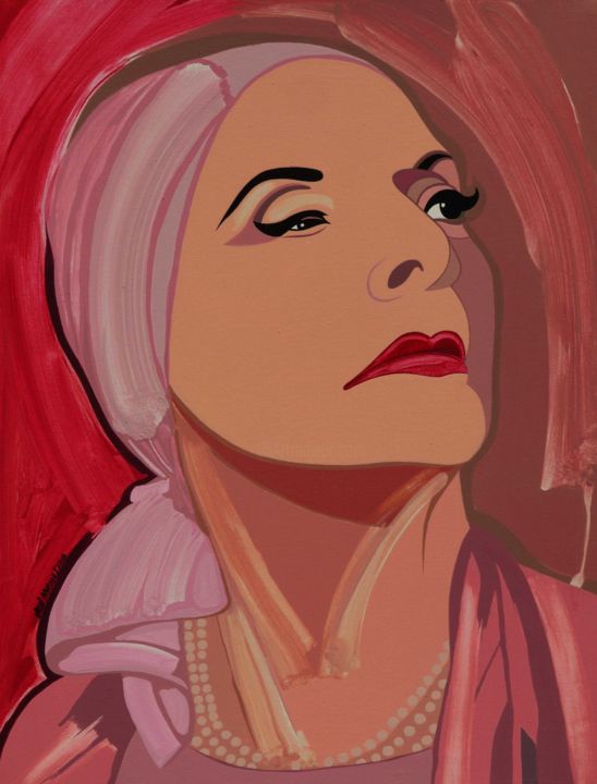 Painting titled "Alicia in pink" by José Miguel, Original Artwork, Acrylic