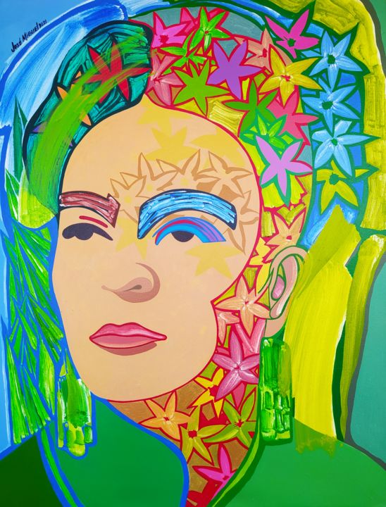 Peinture intitulée "Frida magnificent" par José Miguel, Œuvre d'art originale, Acrylique