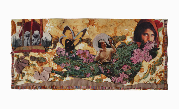 Collages intitulée "Afghane" par Nelli, Œuvre d'art originale, Collages
