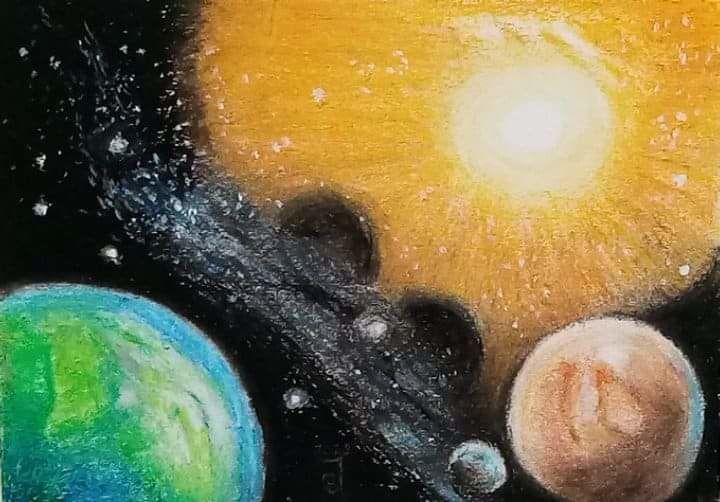 Pintura titulada "El universo y sus p…" por Jose Oña Jurado, Obra de arte original, Oleo