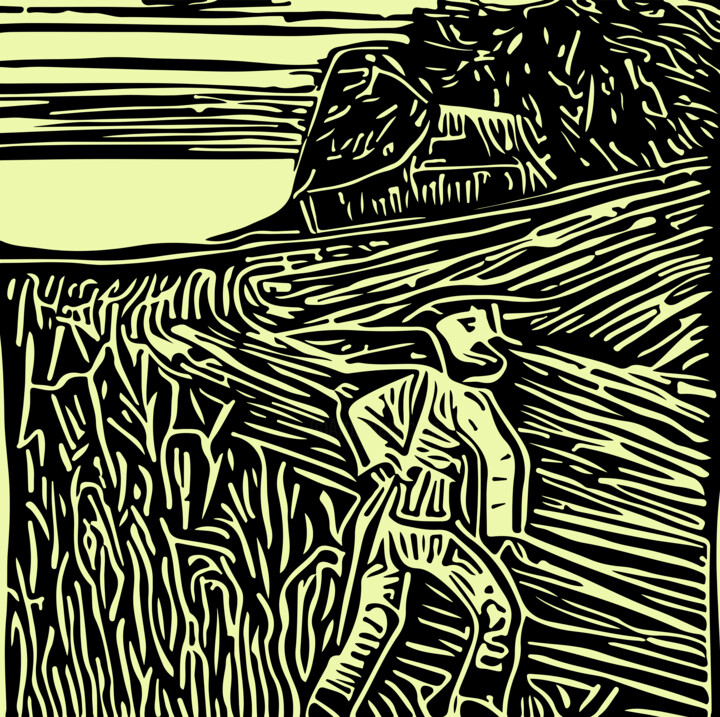 Arte digital titulada "FARMER" por Josep Domènech, Obra de arte original, Imagen generada por IA