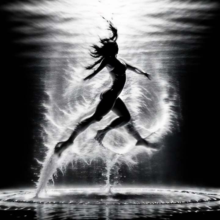 「WATERWOMAN III」というタイトルのデジタルアーツ Josep Domènechによって, オリジナルのアートワーク, AI生成画像