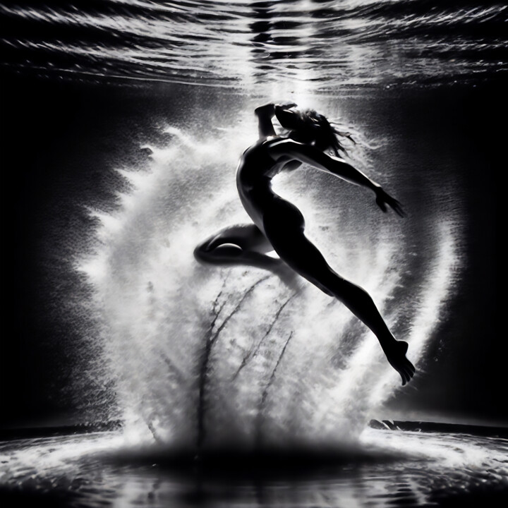 Digital Arts titled "WATERWOMAN IV" by Josep Domènech, Original Artwork, AI generated image