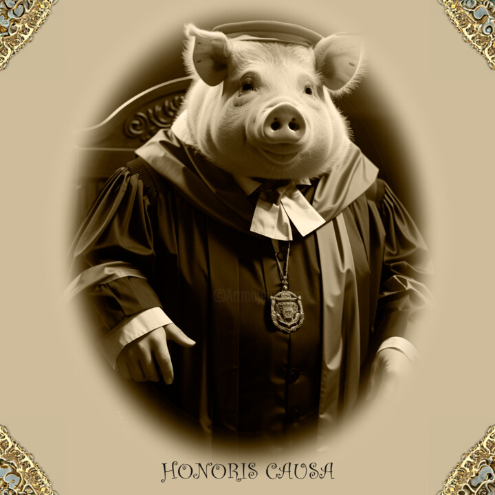 Digital Arts titled "HONORIS CAUSA" by Josep Domènech, Original Artwork, AI generated image