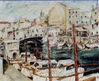 Pintura titulada "Des de el puerto ha…" por Josep Lluís Benet Vidal, Obra de arte original