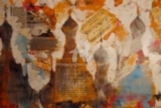 Painting titled "Collage de Rusia 02" by Josep Lluís Benet Vidal, Original Artwork