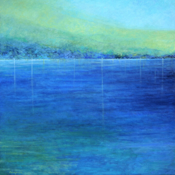 Pintura titulada ""Mar blau"" por Josep Mª Mejan, Obra de arte original, Oleo Montado en Bastidor standard