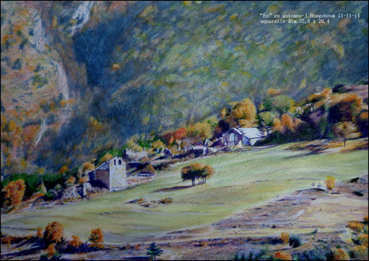 Painting titled "en-en-automne.jpg" by Joseph Hoogeboom, Original Artwork, Watercolor