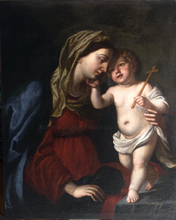 Malarstwo zatytułowany „Madonna con Bambino…” autorstwa Joseph Leonard Gary Hesford, Oryginalna praca, Olej