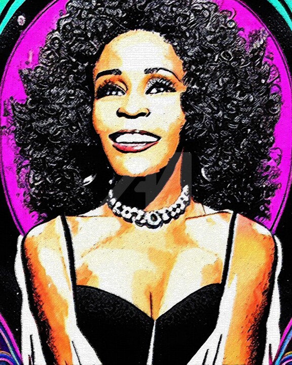 Whitney Houston 398, Цифровое Искусство - Joseph Long | Artmajeur